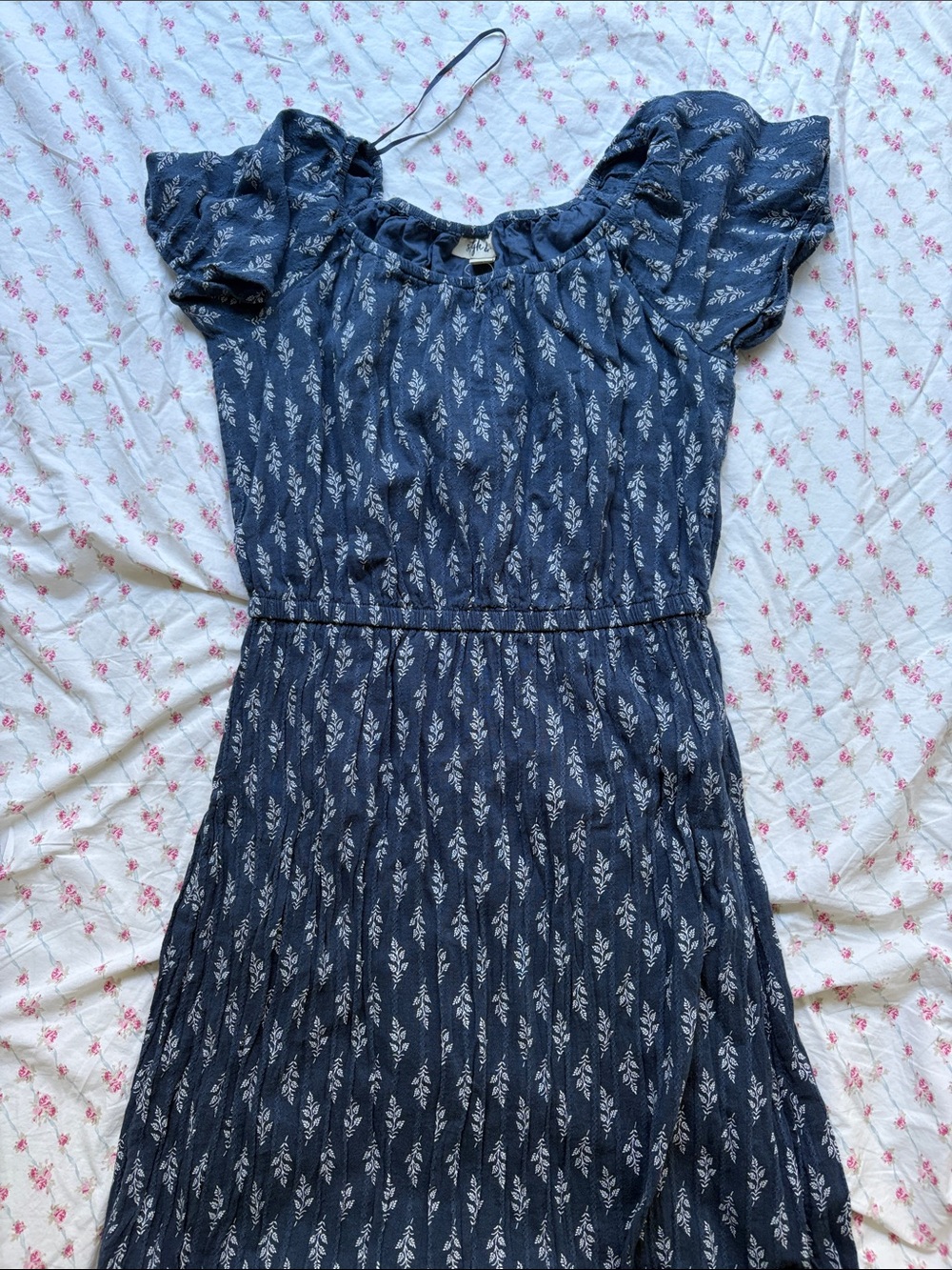 Style & Co. Navy Blue Floral-Print Girls' Casual Dress
